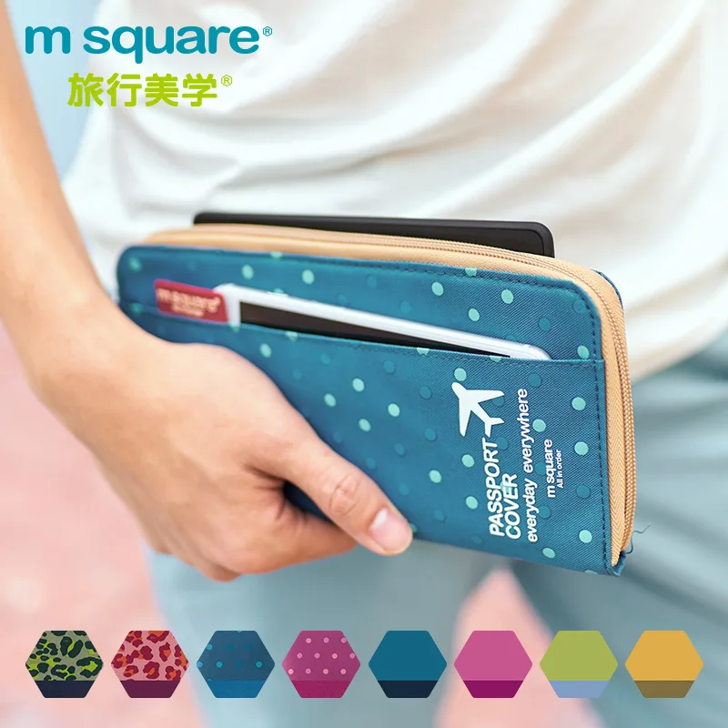 M Square-cartera de pasaporte para hombre y mujer, funda para pasaporte, tarjetero, monedero, accesorios de viaje, Organizador