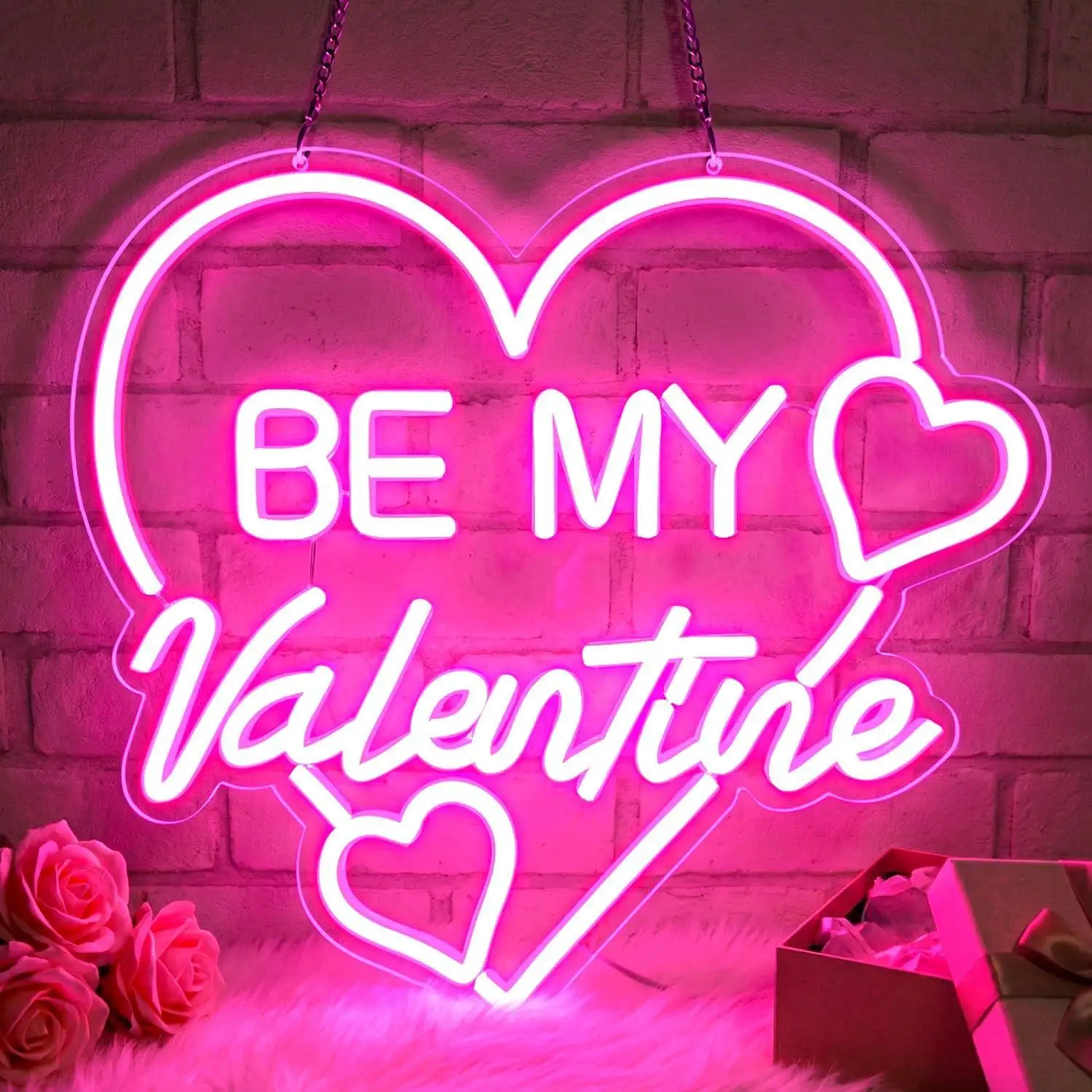 

Неоновая вывеска «Be My Valentine» в форме сердца, USB, с регулируемой яркостью, романтические неоновые светильники для спальни, предложения руки и сердца, свадьбы, годовщины, декора комнаты