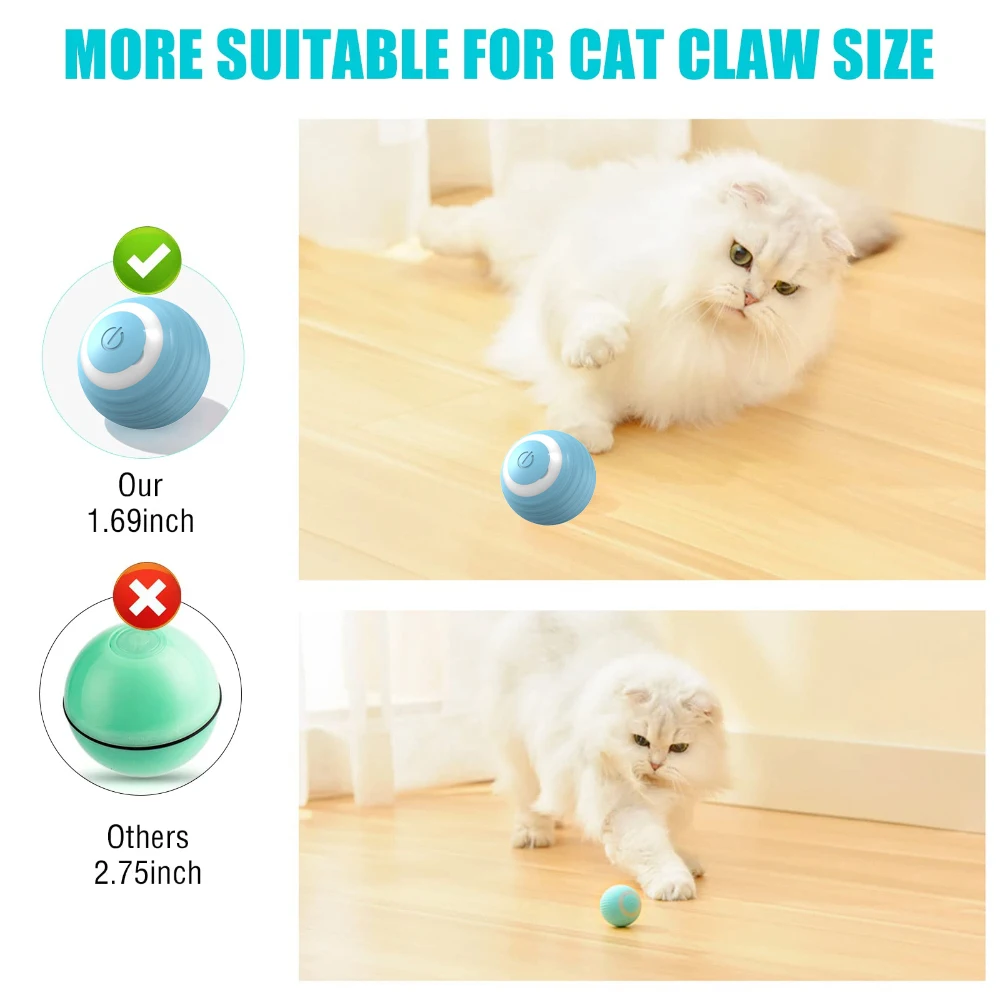 Bola de brinquedo giratória interativa para gatos, 360 °, Automático, Rolling, Acessórios para gatos, Função de carregamento USB, Pet Things