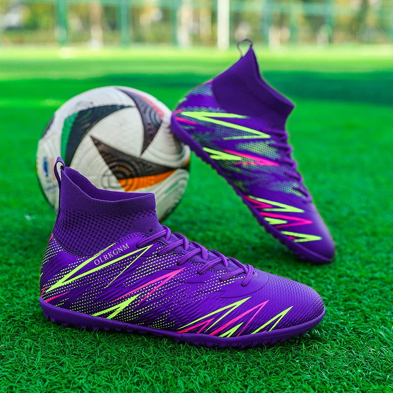 Men Turf Soccer Cleats Futsal Shoes Youth Football Boots Artificial Grass Soccer Shoe Anti Skid Male Sneakers Society Chuteira