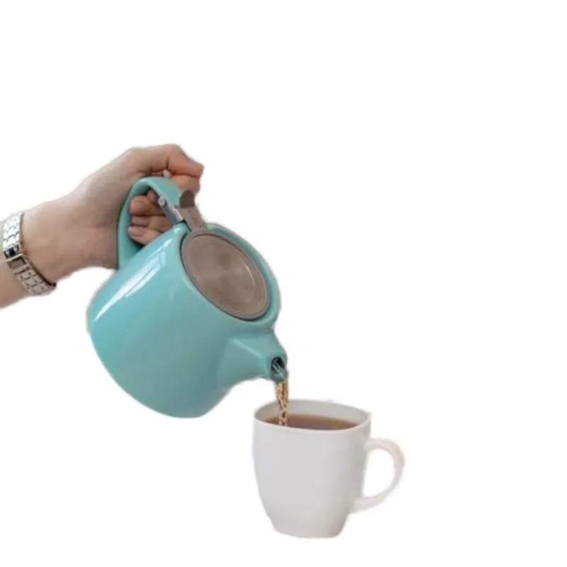 18Oz Modern Craftsman Ceramic Eco-Friendly Stump Kettle Kettle Gift Set Basket Tea Brewer Brewing Loose Tea