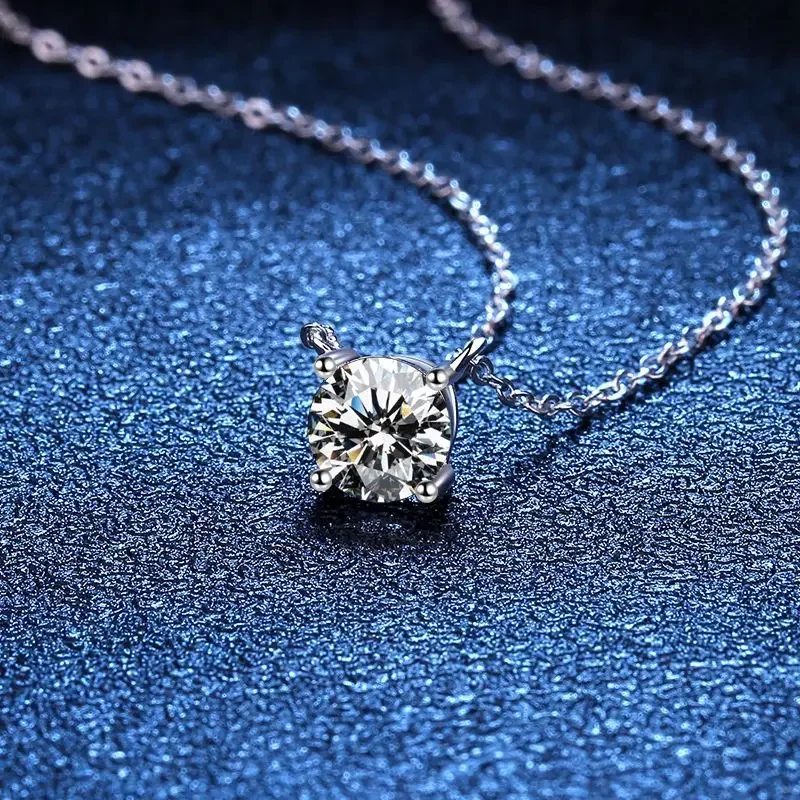 

Women's 1-5 Carat Moissanite Pendant Necklace 925 Sterling Silver Sparkling Diamond Wedding Party Fine Jewelry Gift