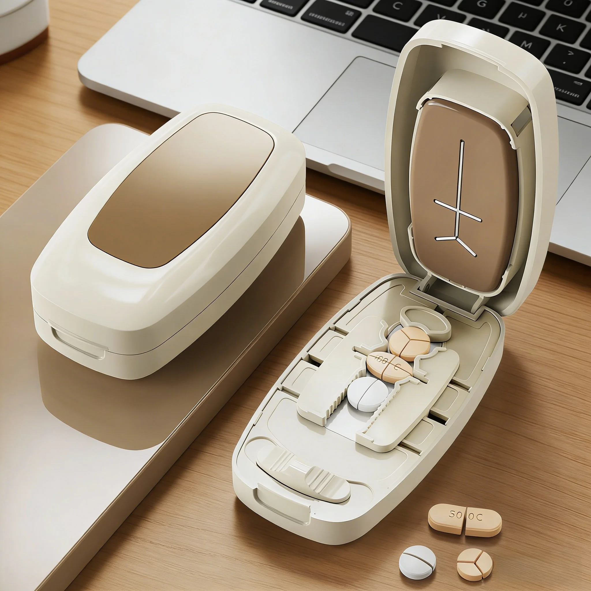Pill Cutter Splitter for Small and Tiny Pills, 1/2 1/3 1/4 Pill Splitter for Small Pills,Vitamins, Tablets in Half or Quarters
