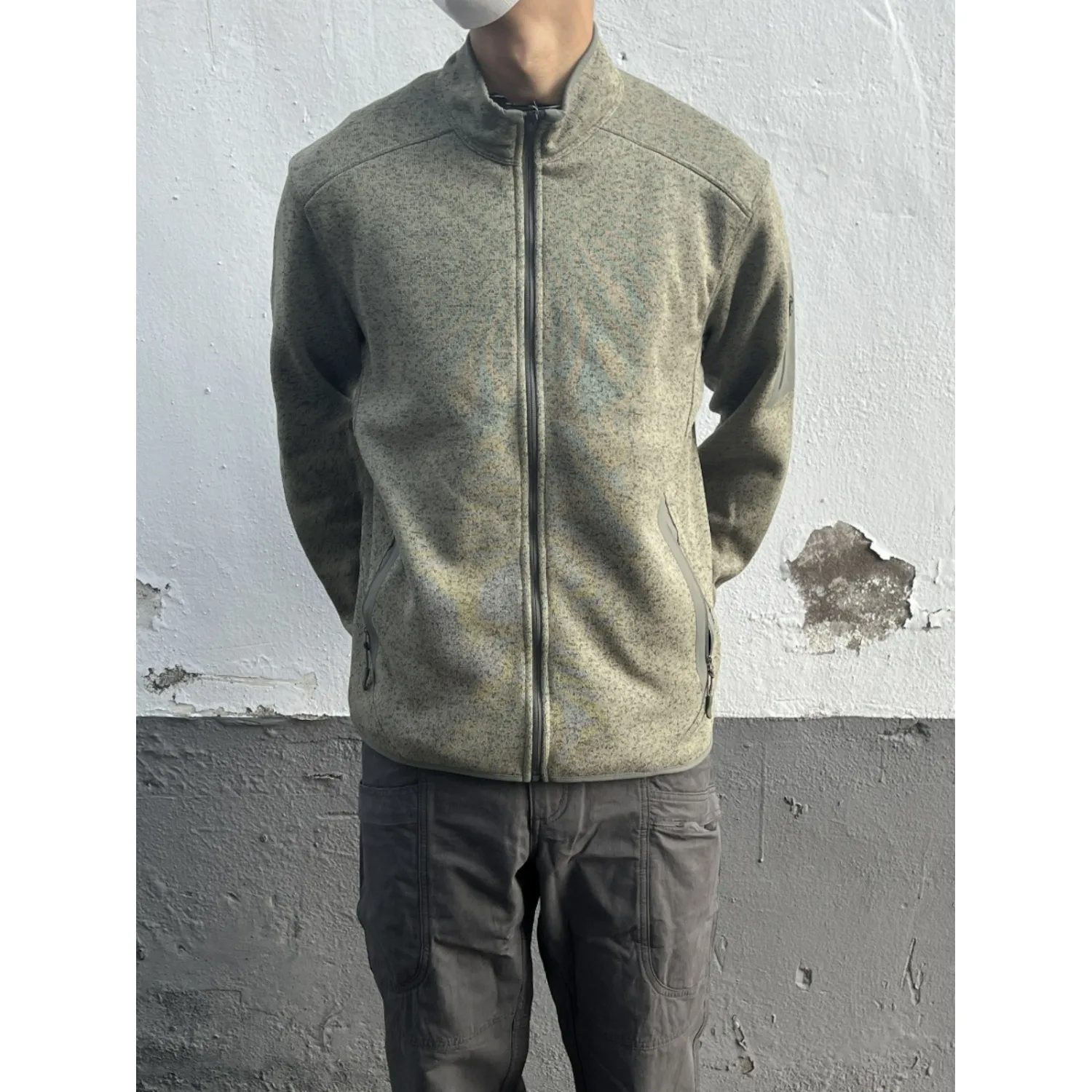 

Men's ort Zipper Collar Jaet Cleanfit Retro American Sle Sweatirt Large Size 250 Pou Autumn Winter Outerwear