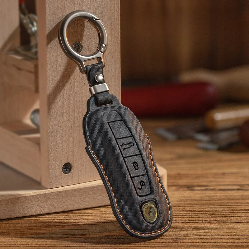 

For Porsche Cayenne 718 911Taycan Panamera Macan Car Remote Key Case Cover Multiple Styles Metal Car Buckle Modification Shell