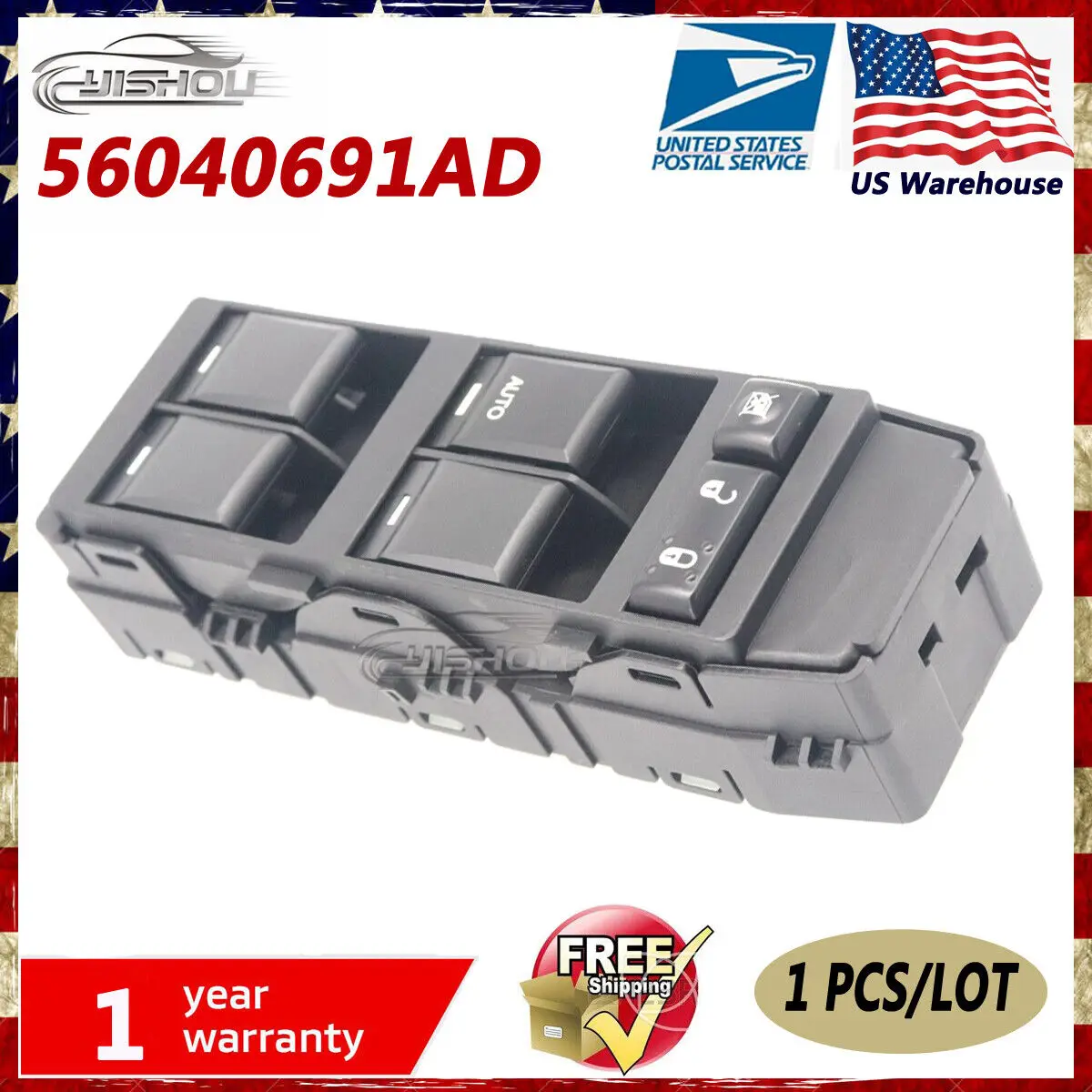 56040691 Interruptores de controle do interruptor da janela elétrica AD 56040691 AB DWS906 para bússola Jeep Patriot para Dodge Calibre 2007-10 04602780 AA