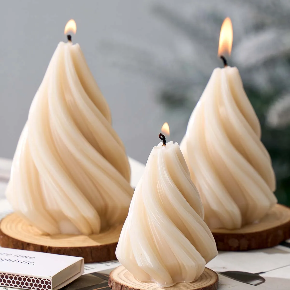 Römische Säule Swirl Silikon Kerze Form DIY handgemachte Kegel rotierende Welle Aromath Seife Gips Harz Handwerk Formen Home Decor