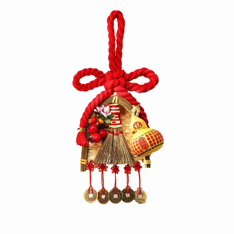 هووسورمينغ مكنسة مجرفة قلادة مقبض الباب الديكور الصينية عقدة جديد ديكور المنزل حفل لوازم #1