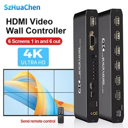 2x3 6 screen 4K HDMI TV Video wall Controller splicer 1X2 1X4 2x2 3x3 3x2 4X2 2X4 HDMI multi video screen processor switcher