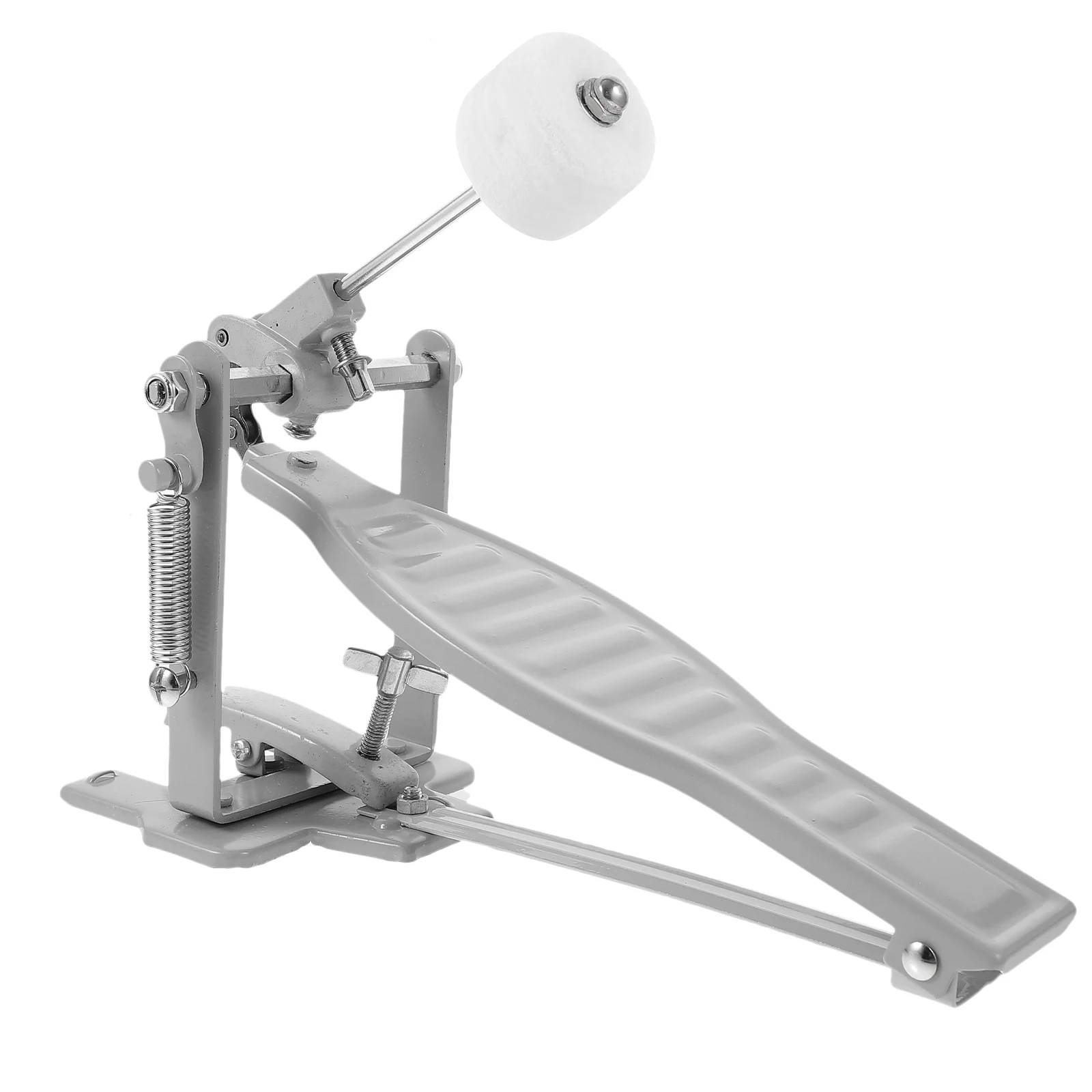 Drum Pedal White Kit Single Bass Accessory Instrument Polished Professional for Aluminum Alloy Silver