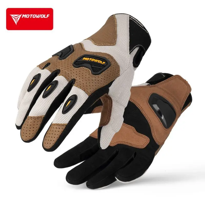 

Motowolf Men's Motorcycle Gloves Breathable Protective Gear Sheepskin MTB Cycling Gloves