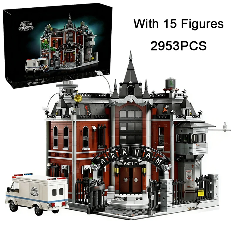 

2953PCS Creative Arkham Asylum Building Blocks With 15 Figures Architecture Construction Bricks Toy Children Kids Gift