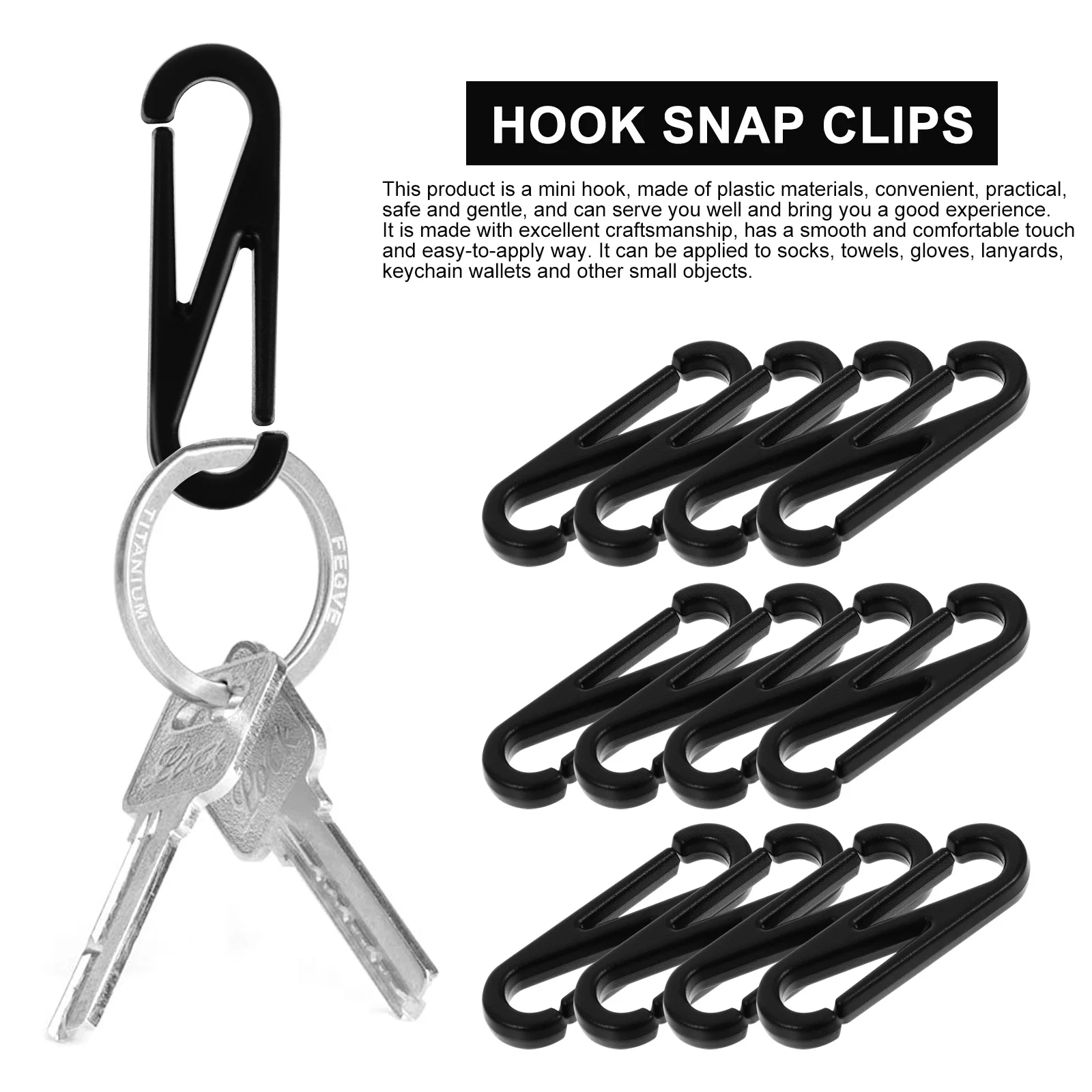 

100Pcs S-Shaped Hook Durable Lanyard Snap Clip Hanging Buckle for Towels Gloves Hook Buckle Lobster Clasp Plastic Spring Hooks