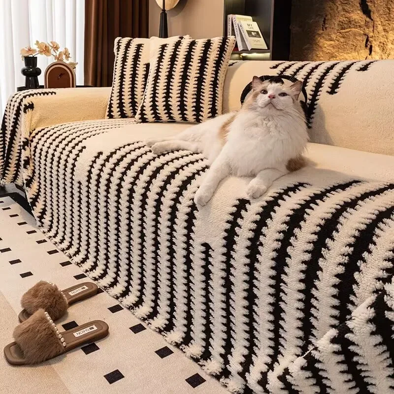 Thickness Plush Sofa Cover All-inclusive One Piece Seat Cushion Towel Anti-scratched Dust Proof Wear Resistant Sofa Blanket