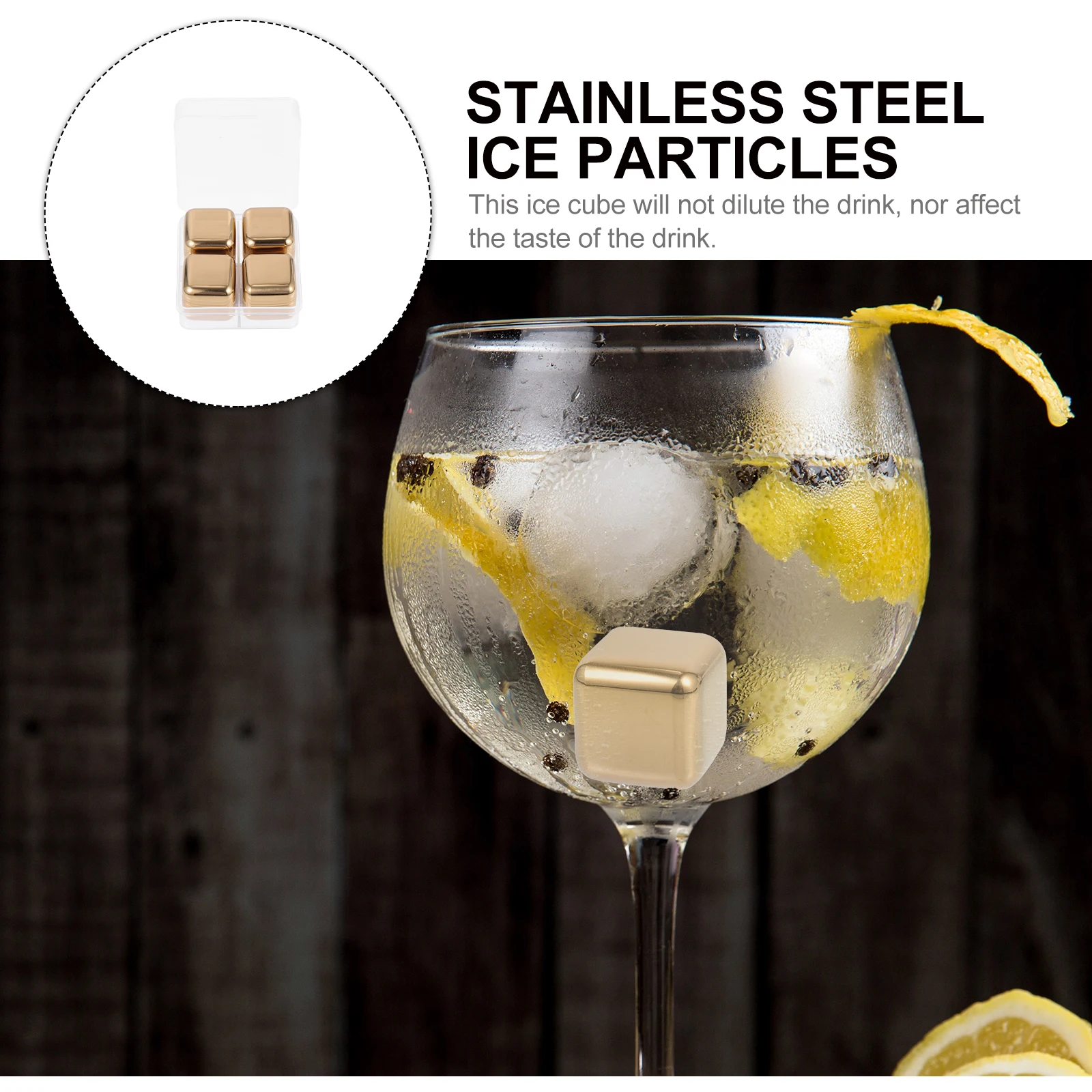 

1 set Stainless Steel Ice Cubes Reusable Cooling Beverage Plastic Food Grade Whiskey Vodka Party Home Gifts