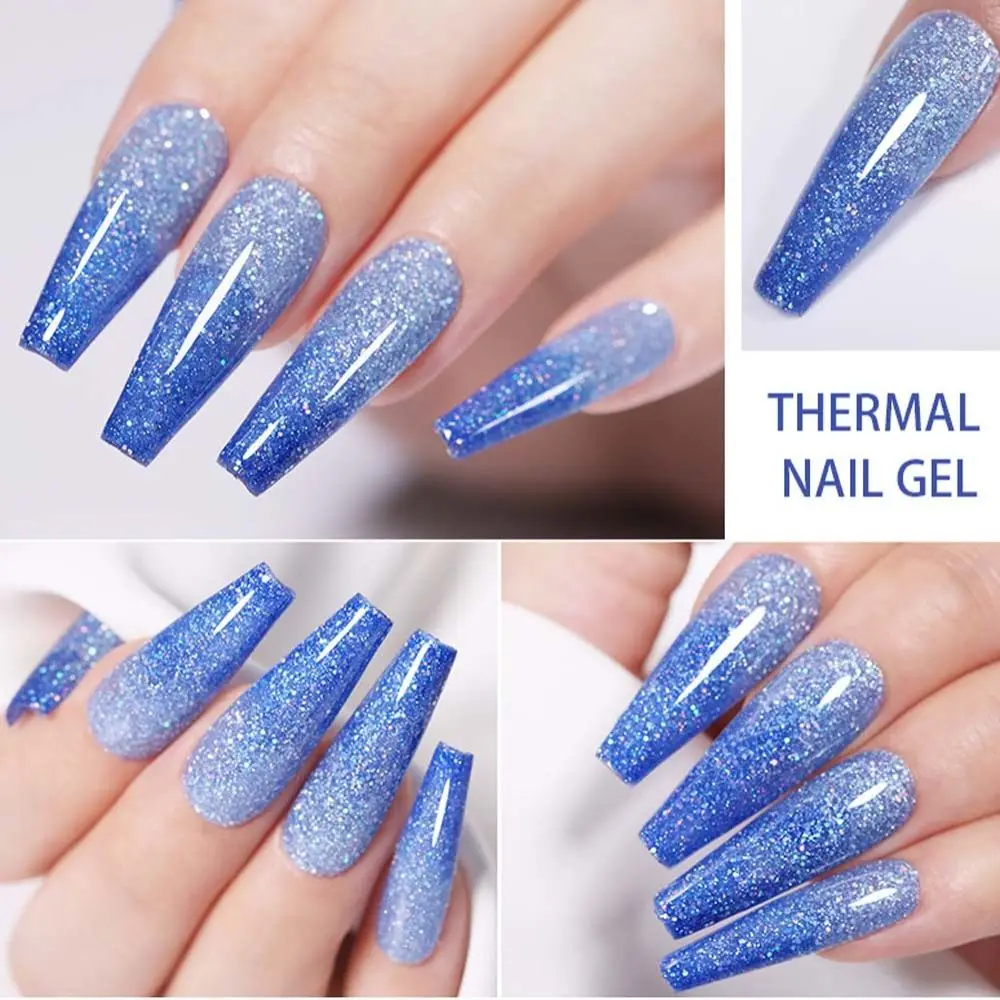 7ML asciugatura rapida che cambia la temperatura smalto Gel per unghie paillettes lucide strumenti per Nail Art vernice per unghie sfumata Soak Off vernice UV