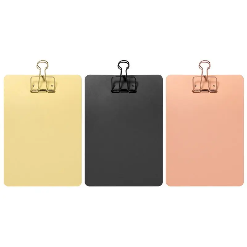 Metal Clipboard Writing Pad File Folders Document Holder School Office Stationery Supply 3 Colors