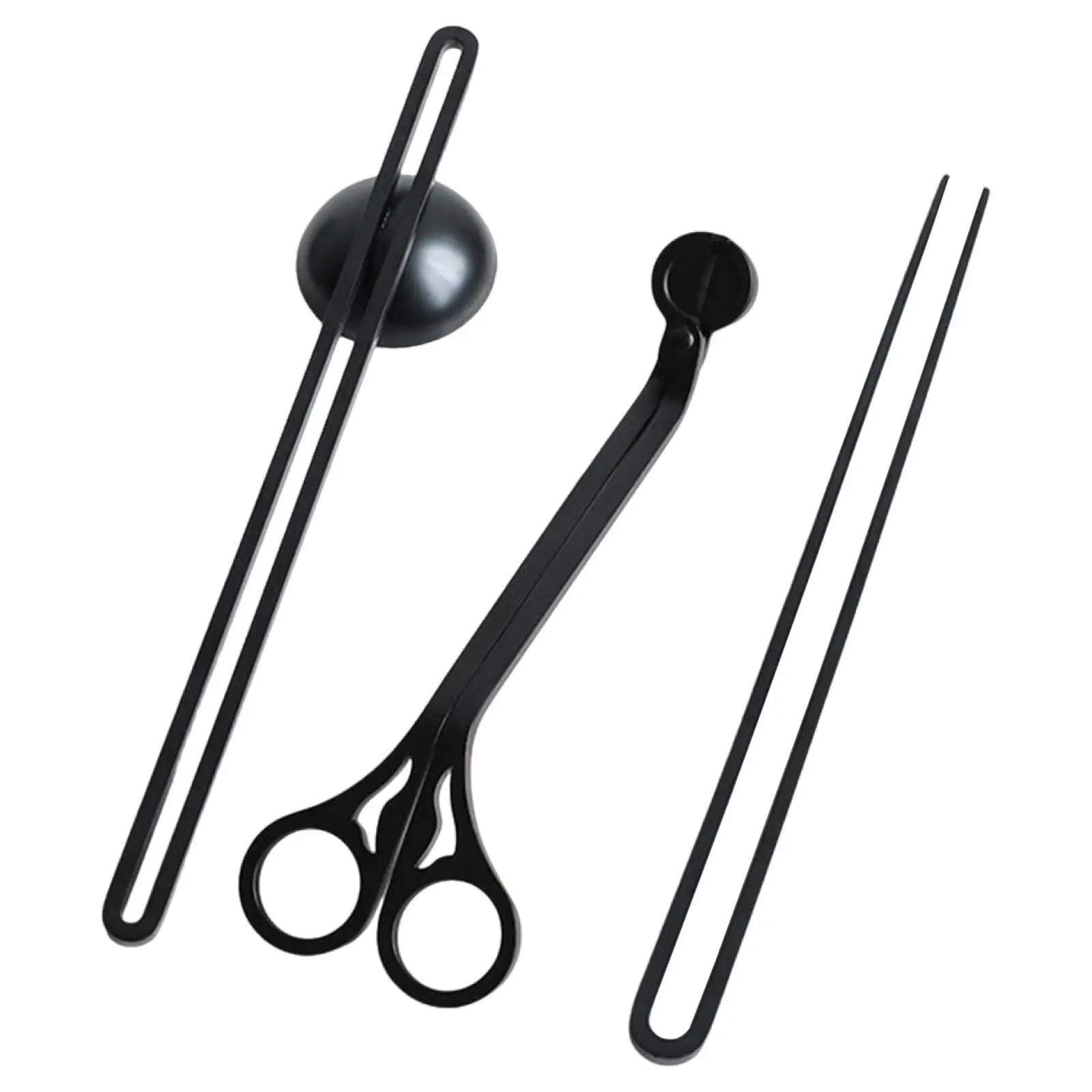 3 Pieces Candle Bell Snuffer Tools Black Extinguisher Candle Wick Trimmer