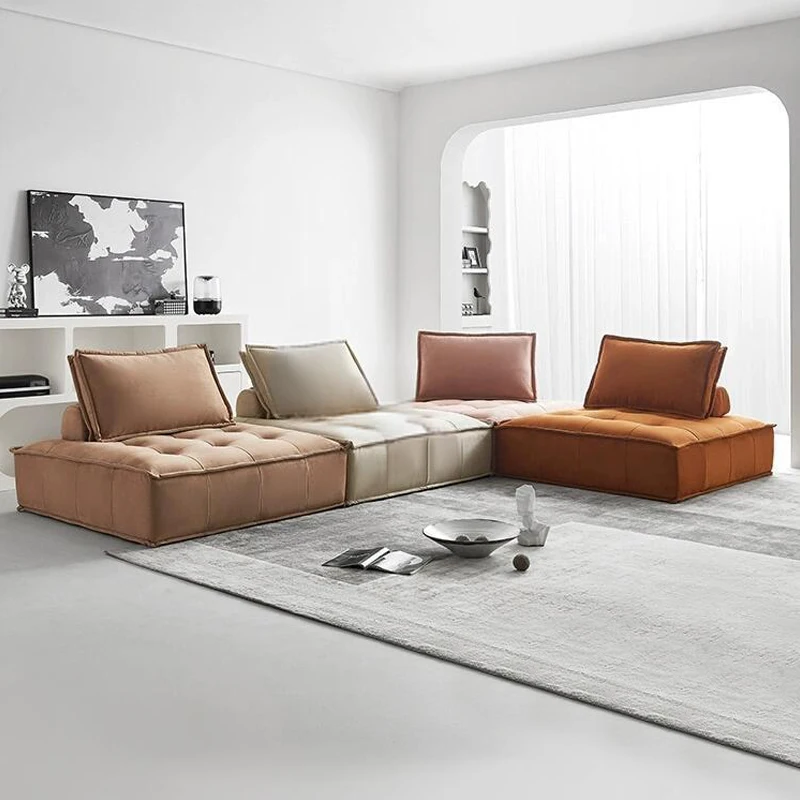 

Moderner Stoff Einzels ofa sitz Lazy Lazy Sofa Bodens tuhl minimalist isch cubre Quadratisches Sofa cama Sektionen