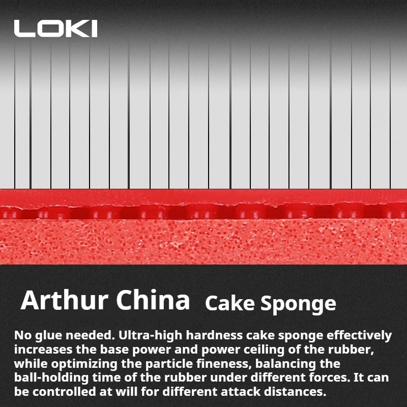 LOKI ARTHUR CHINA Table Tennis Rubber Sticky  Pimple-in Professional Offensive Type Ping Pong Rubber with Orange Cake Sponge image 2