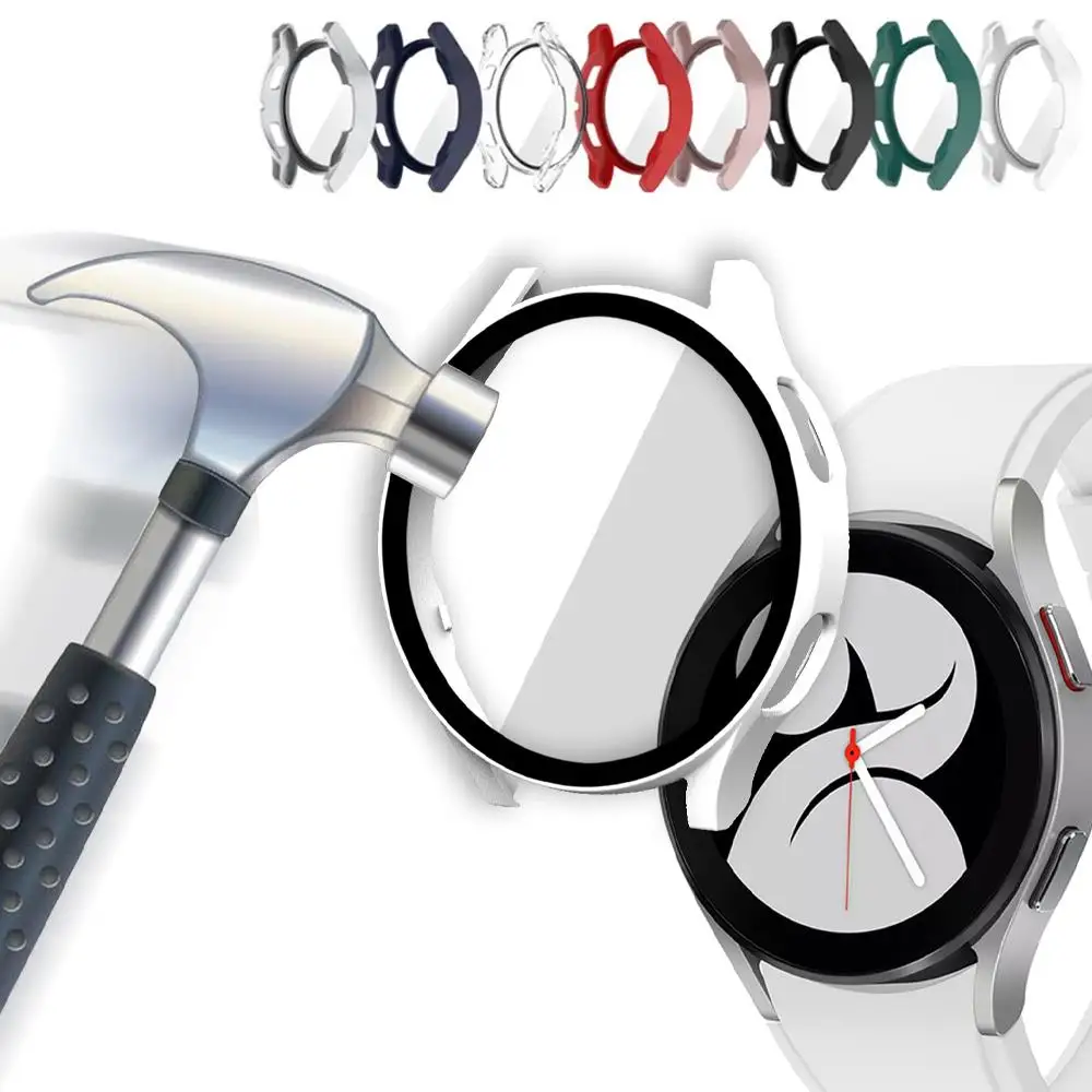 Gehäuse für Samsung Galaxy Uhr 4 40mm 44mm PC Stoßstange Abdeckung Bildschirm gehärtetes Glas Allround Protector Galaxy Uhr 4 Zubehör