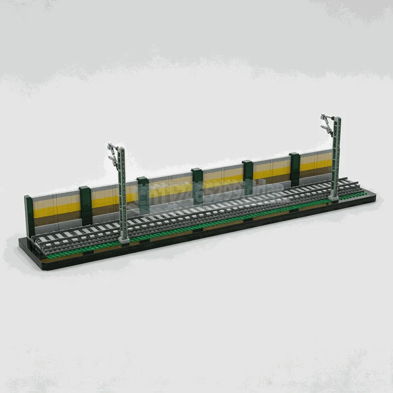 1452Parts Modern Single Track Railway Layout Building Blocks Urban Train Display Module DIY Assembly Brick Set Decoration Gift
