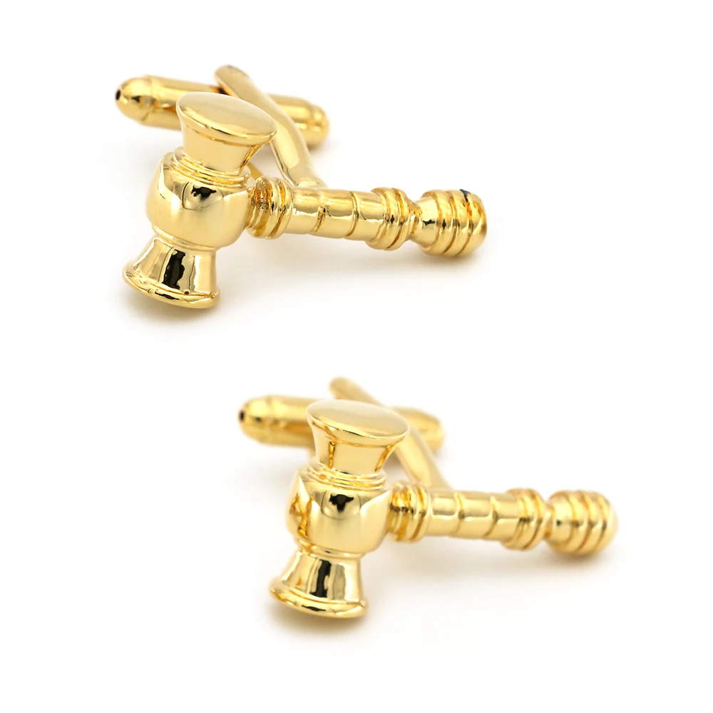 Judge Design Gavel Cufflinks For Men Quality Copper Material Silver Color Cuff Links Wholesale&retail