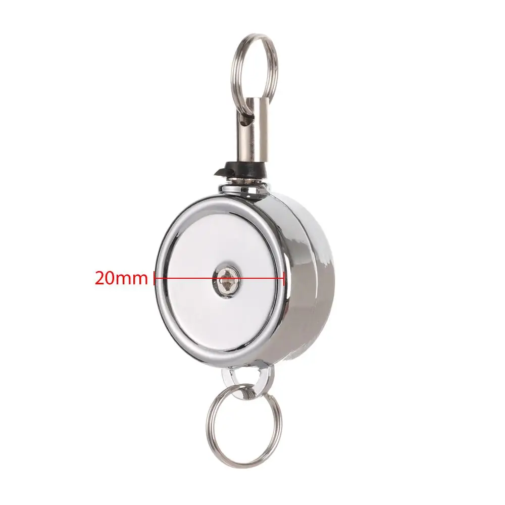 1pc Retractable ID Card Badge Reel Chrome Metal Retractable Door Pass Holder Retractable Chain Work Card Keychain