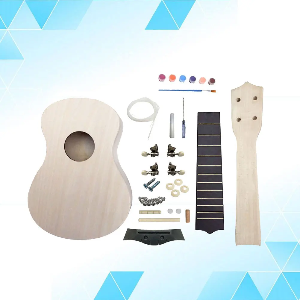 

1 set 1 Set Diy Ukulele Kit Basswood Guitar Self-Painting Handmade Musical Instrument Lightweight Durable Safe For Adults