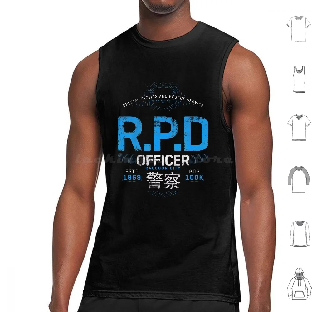 Rpd Tank Tops Print Cotton Funny For Men Resident 2 Remake Evil Leon Claire Horror Survival Retro Vintage Rpd Racoon City