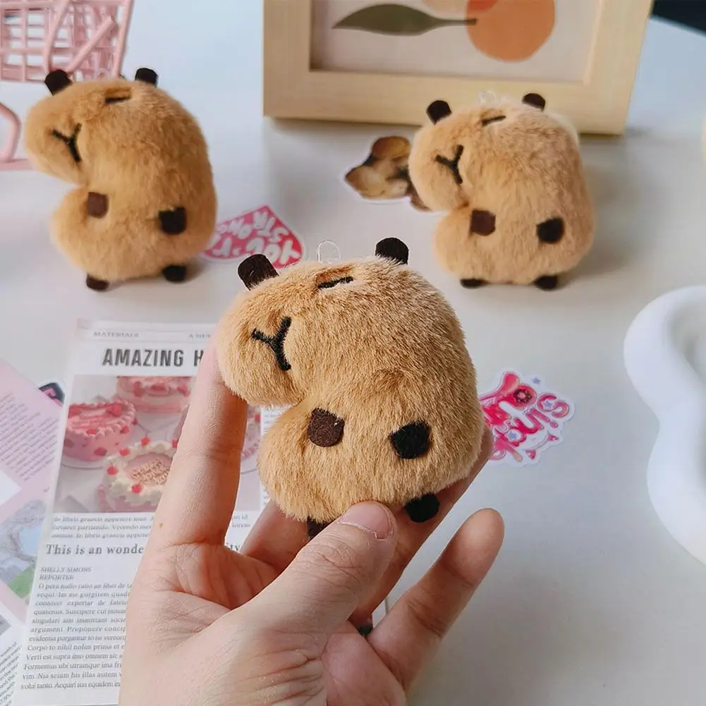 

1 шт., кулон капибара из мультфильма, плюшевая игрушка, кукла, сумка, подвесное украшение, милый брелок, кукла, Настольная кукла, украшение, подвеска для автомобиля