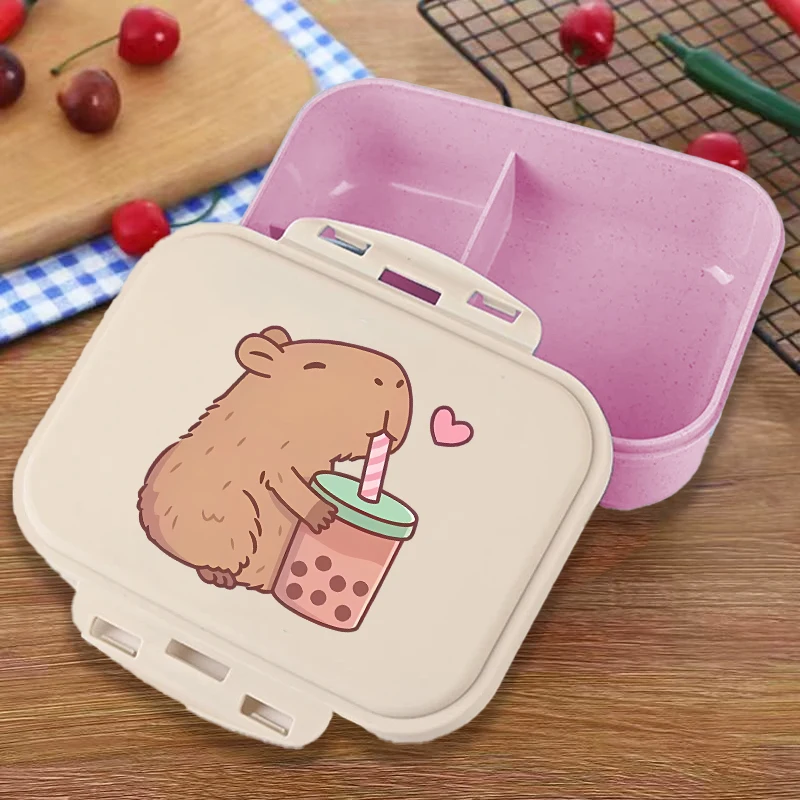 

Капибара бенто ланч-бокс аниме фигурки животных контейнеры для хранения еды мультфильм Kawaii для мальчиков и девочек ланч-бокс для пикника обеденные чехлы