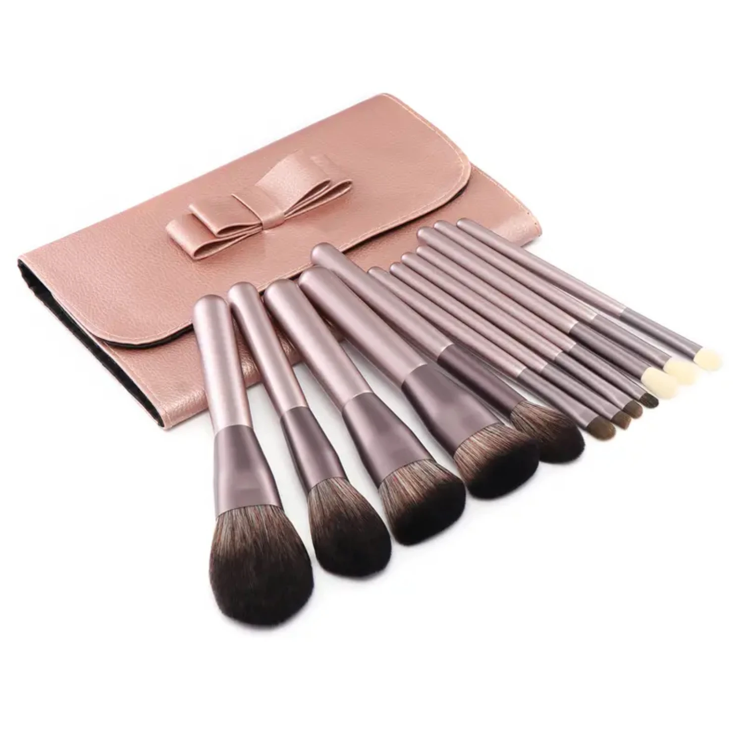 12pcs High-Quality Grape Makeup Brush Set with Convenient Storage Bag - Ideal for Applying Foundation, Powder, Eyeshadow, and Ey