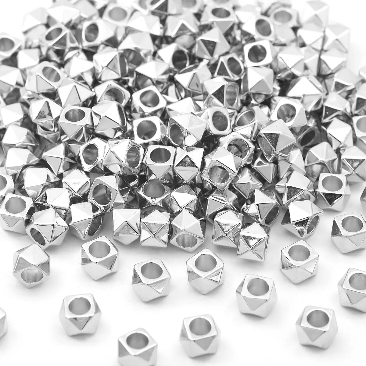 WLYeeS 11mm White K Charm Spacer Loose Square Beads For Bracelets Necklace Making Beading DIY Jewelry Accessories Finding