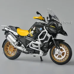 ダイキャスト-オートバイモデルのおもちゃ,bmw r1250 gs,ストリート,ミニチュア,音と光のレプリカ,1:12