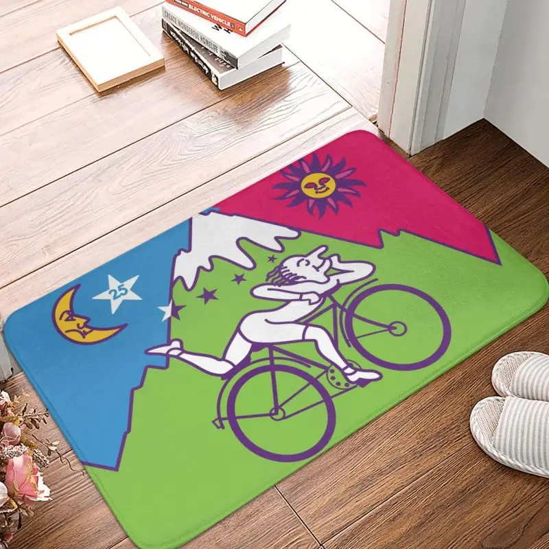 Albert Hofmann LSD Bicycles Day Doormat Non-Slip Kitchen Bath Mat Bedroom Balcony Floor Door Entrance Carpet Rug