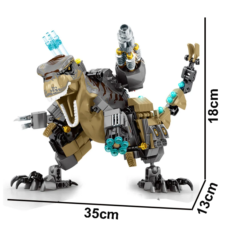 Jurassic Mechanical Tyrannosaurus Rex Dinosaur World Model Building Blocks City Dino Park Figures MOC Bricks Toys Children Gift