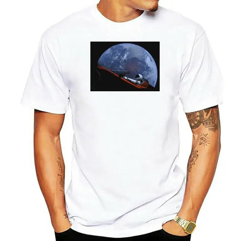 New Spacex Starman In Orbit Men's T-shirt size S-3XL  For Man Hipster O-Neck Causal Cool Tops