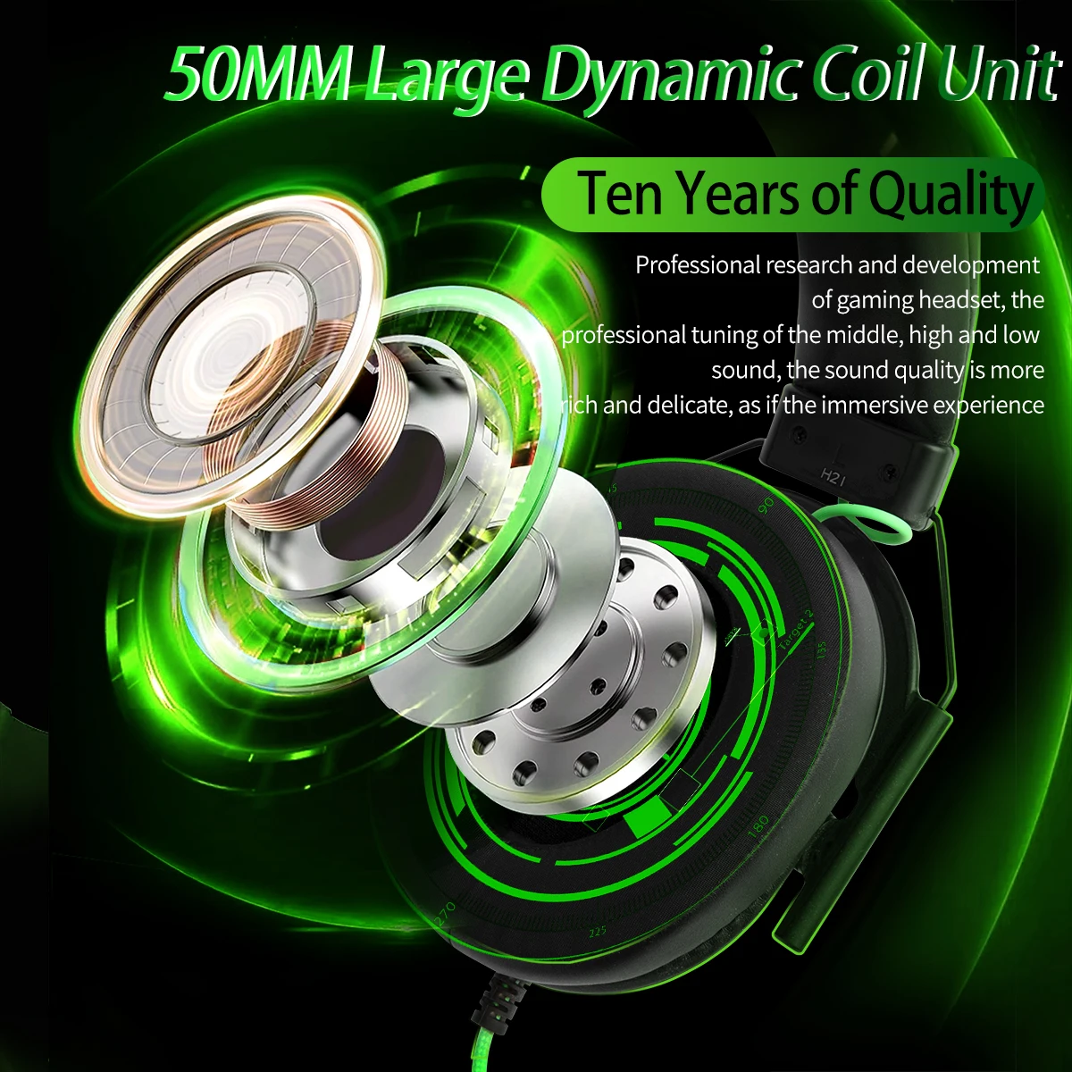 XIBTER-H21 Wired Gaming Headset com microfone destacável, música fones de ouvido, fones de ouvido para PC Game, computador, laptop, PS4, PS5, XBox