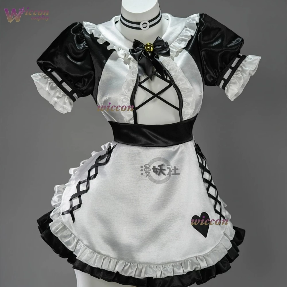 MoeMimic Game Anime Azur Lane Surrey White Black Maid Cosplay Costume Women Full Set Game Character Outfit Halloween Carnival