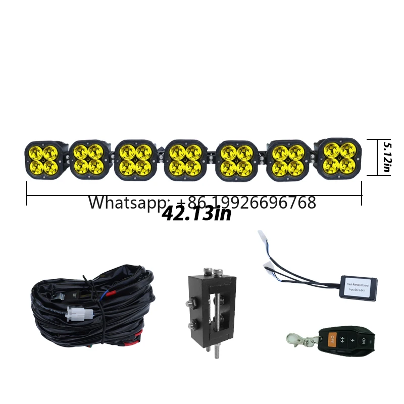 

42 Inch Amber Modern Off-Road LED Flashing Light Bar for 4x4 UTV Newest Design Long Light 12V Suitable for Beach Bikes SUV ATV