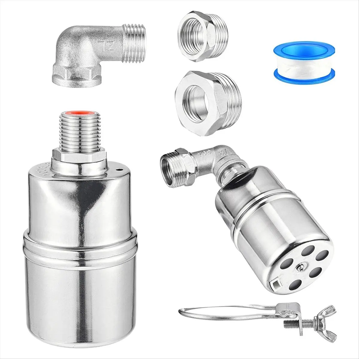 ABNH 1/2inch 3/4inch 1inch Automatic Float Valve, 304 Stainless Steel Fully Automatic Water Level Control Float Valve, 1 Set