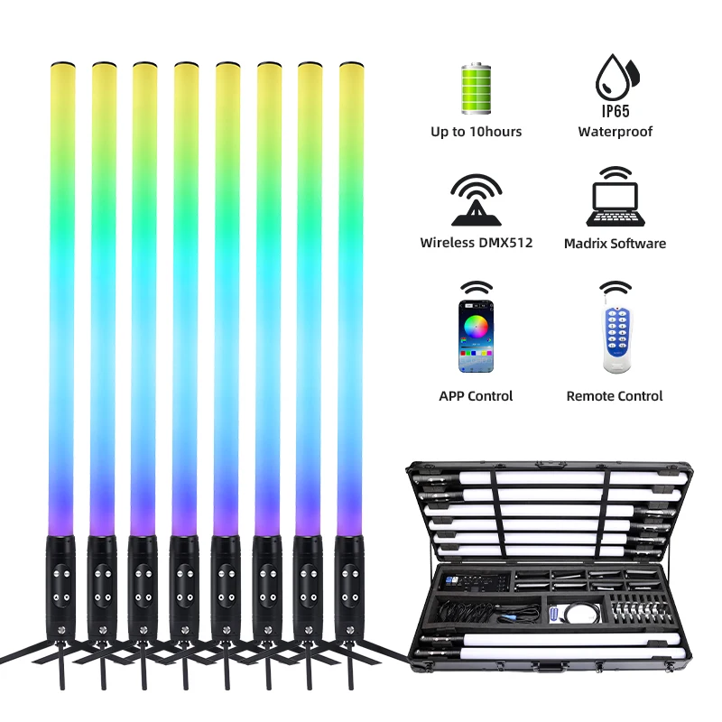 Waterproof IP65 360 Tubes PIXEL Uplights Wireless LED Uplight DMX Wifi Control Both Club Light for Dj Party Event