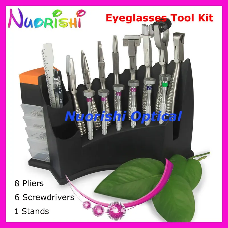 High Quality Glasses Repairing Tool Kit Set 8 Pliers 6 Screwdriver B08AB