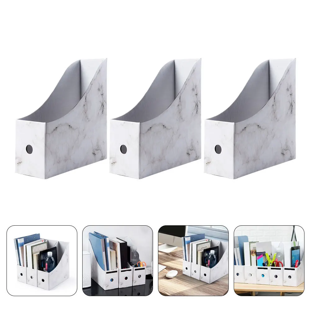 

1Set Waterproof Marble Desktop Organizer Box Sturdy Paper File Holder for Documents Books Magazines Storage Rack Home Office
