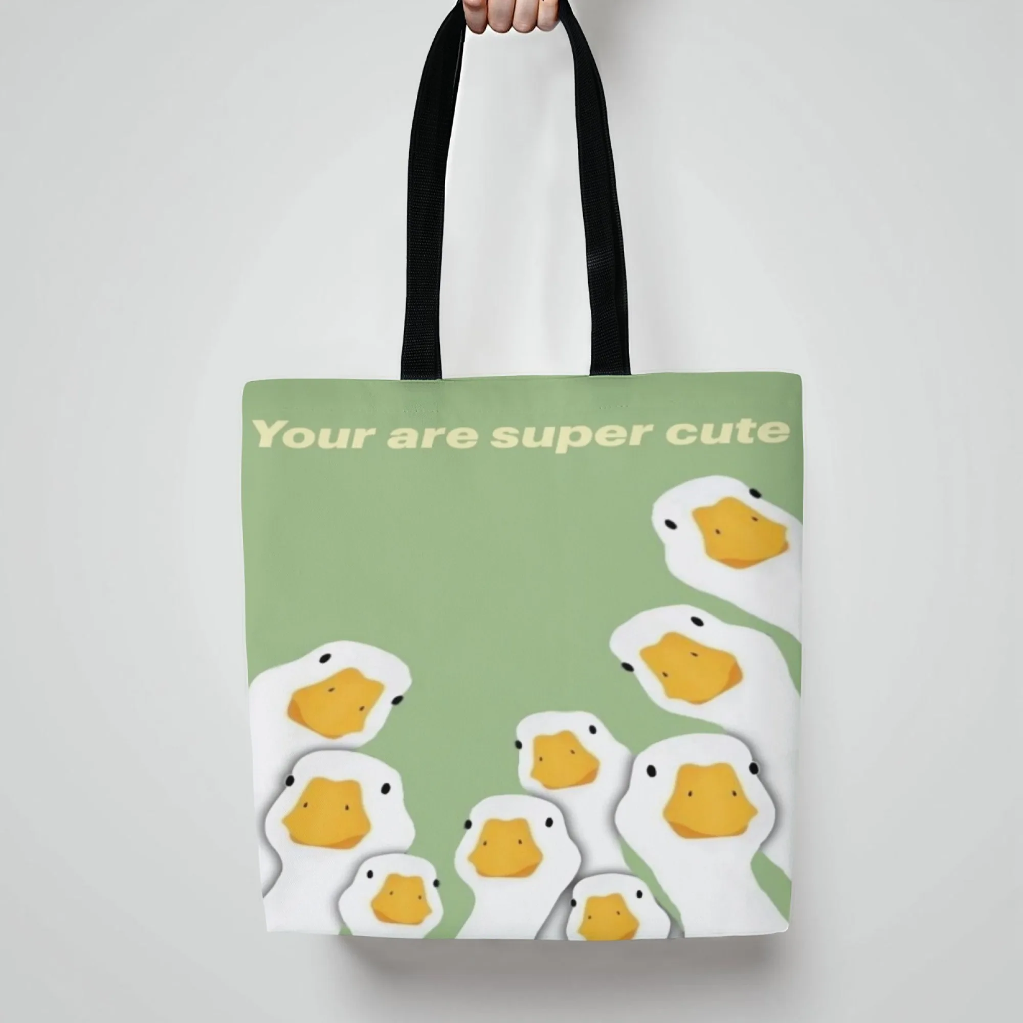 

Adorable Goose Design Canvas Tote Casual Travel Shoulder Bag Grocery & Shopping Bag for Everyday Use Gift for Animal Enthusiasts