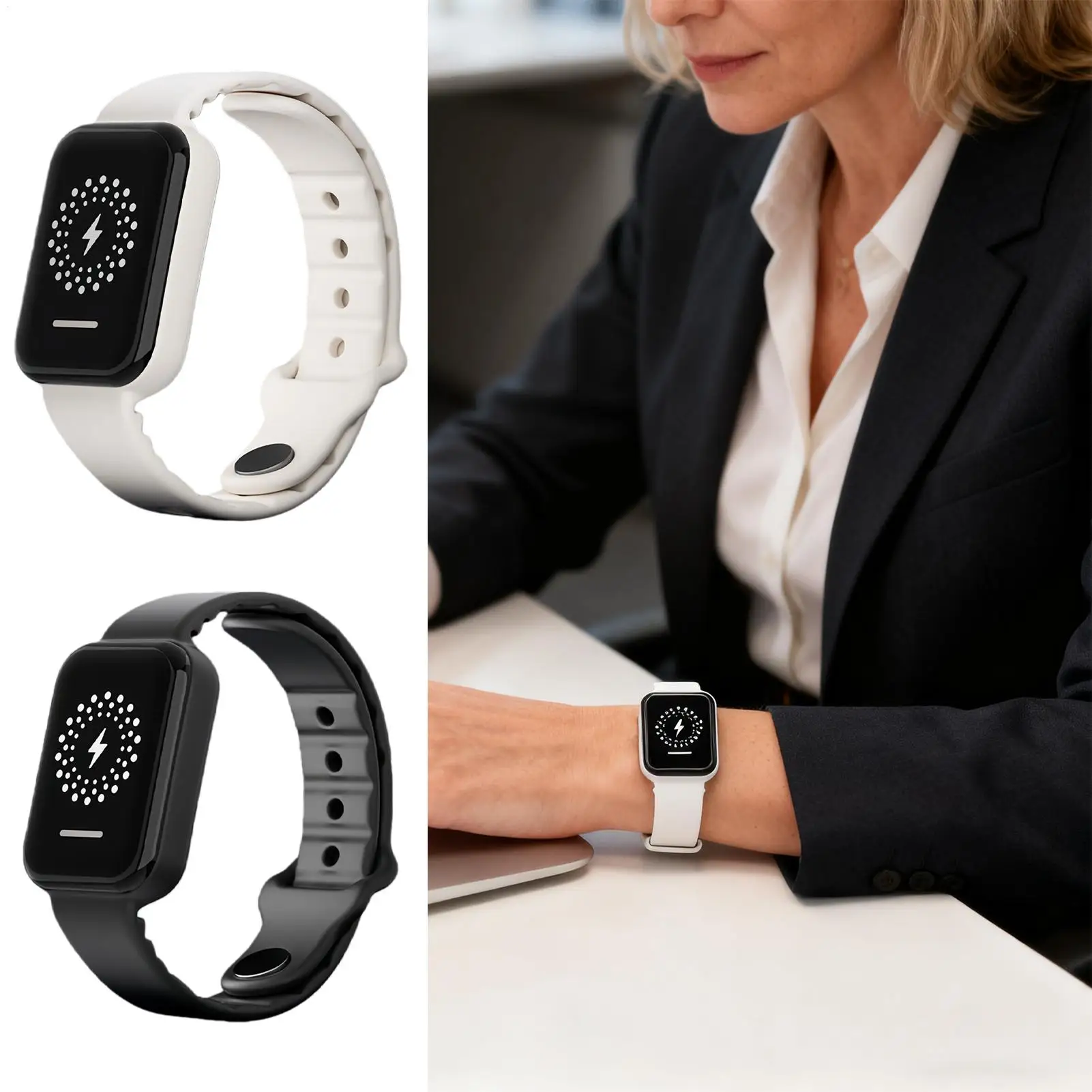 حزام معصم مضاد للكهرباء الساكنة مقاس قابل للتعديل من السيليكون يزيل التفريغ معصمه للرجال والنساء والأولاد والبنات والشباب والمراهقين والزوج والابن #2