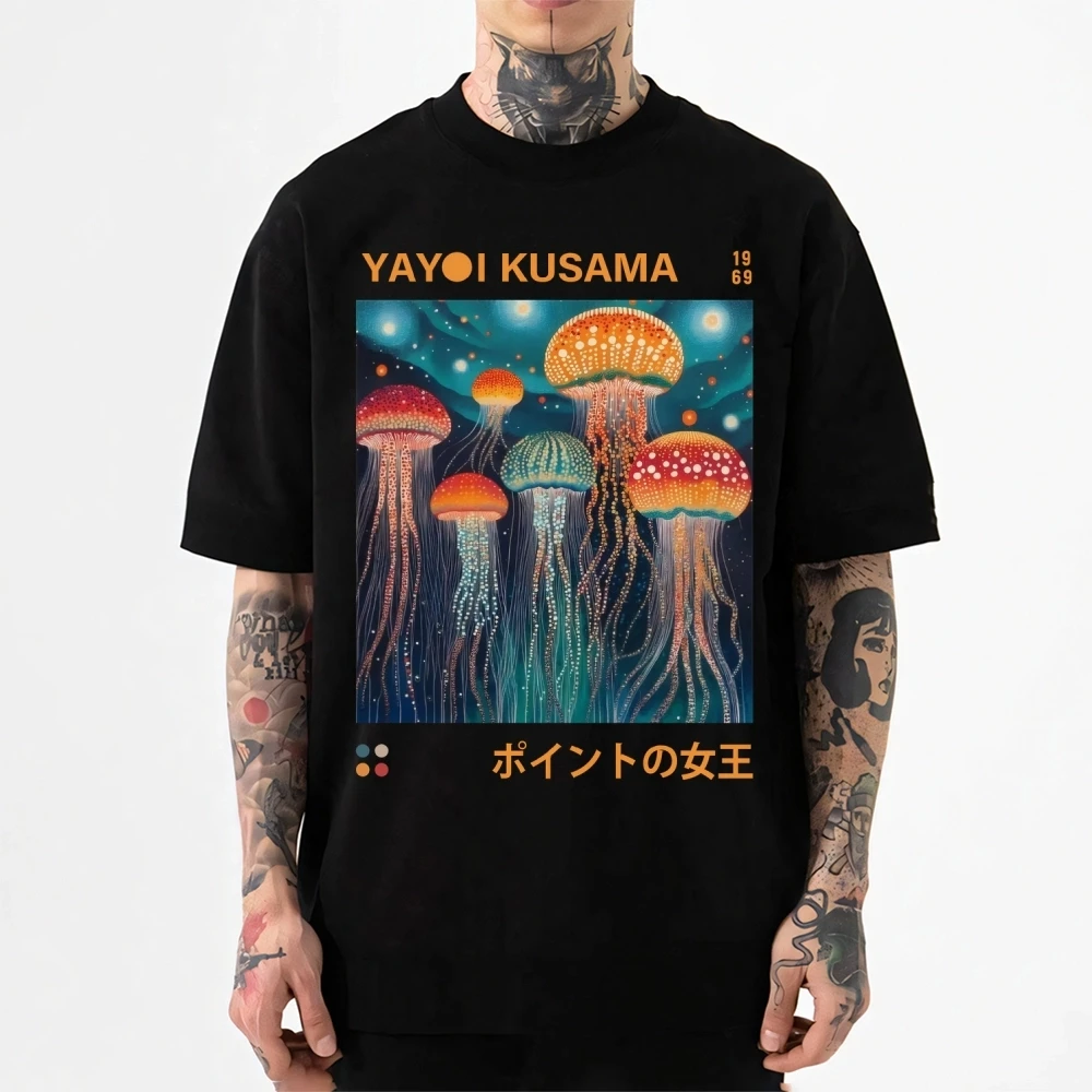 Yayoi Kusama Flower Style Classic Tee Fashion Art Short-Sleeved T-shirt Men's Clothing Women's Clothing 2026 Summer New T Shirt