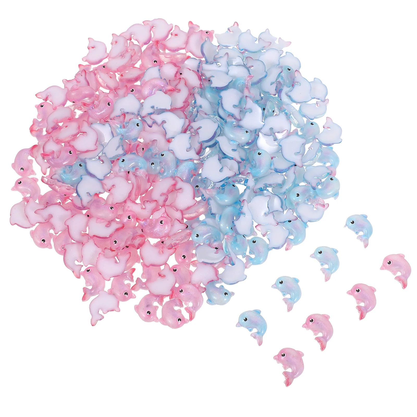 200Pcs Mini Ocean Resin Animals Detailed Small Dolphins for DIY Sea Creature Displays Birthday Party Themes Outdoor Marine