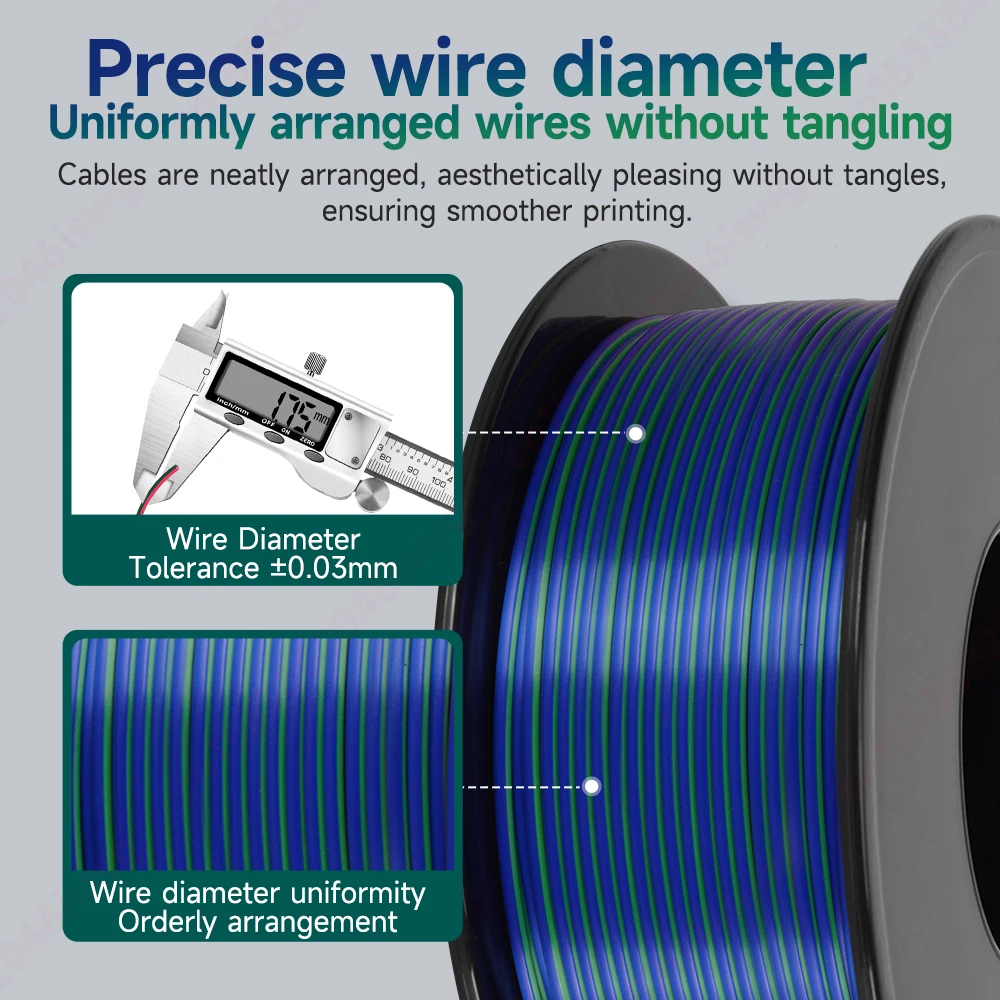 

KINGROON Multicolor Silk PLA/TPU Filament 200g/roll 1.75mm 3D Printer Filaments No-Tangling Bubble Fit Most FDM 3D Printer